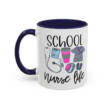 Custom, School Nurse Life Accent Coffee Mug