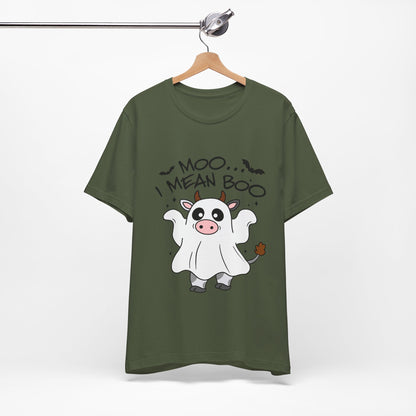 Moo, I Mean Boo! Spooky Cow Halloween T-Shirt