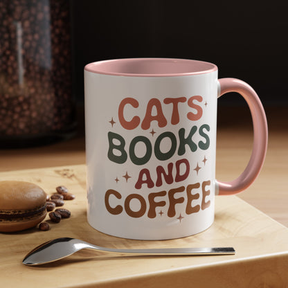 Cats, Books, and Coffee - Accent Mug – The Purrfect Combo!