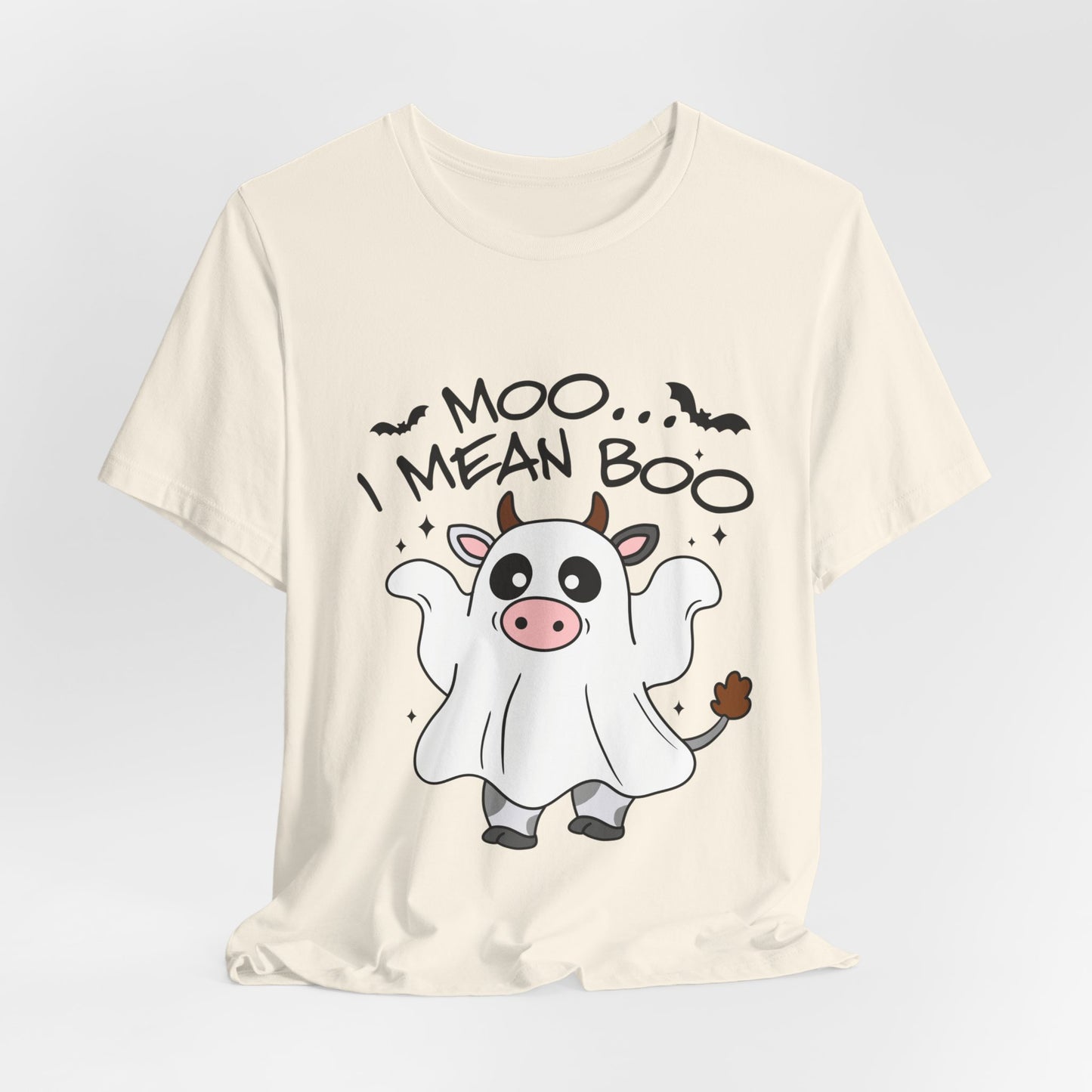 Moo, I Mean Boo! Spooky Cow Halloween T-Shirt