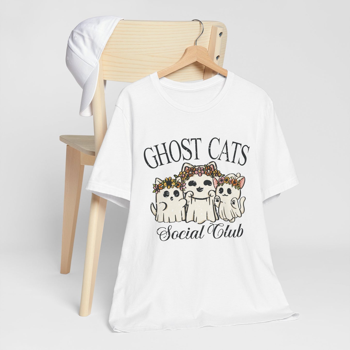 Ghost Cats Social Club T-Shirt – Unique & Whimsical Cat-Themed Apparel