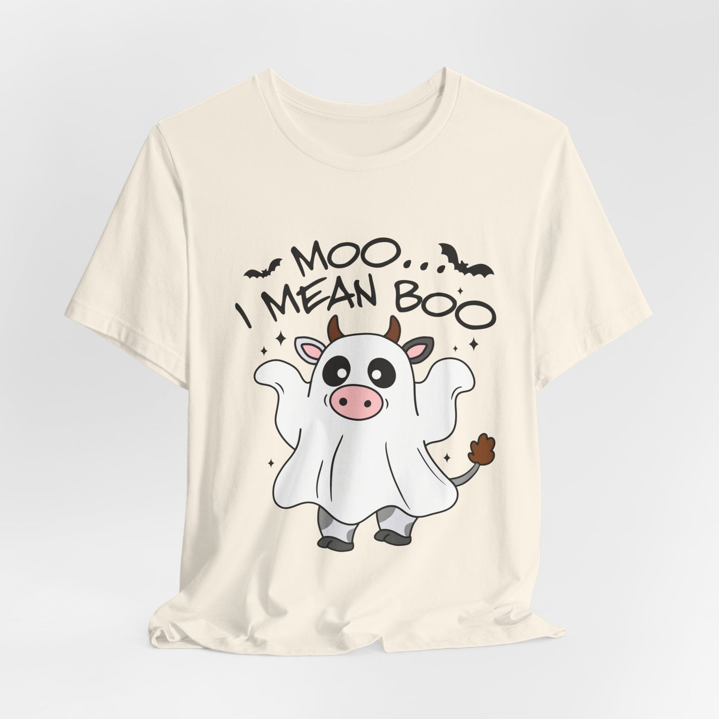 Moo, I Mean Boo! Spooky Cow Halloween T-Shirt