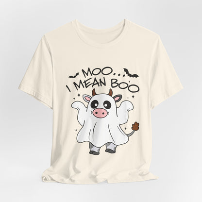 Moo, I Mean Boo! Spooky Cow Halloween T-Shirt