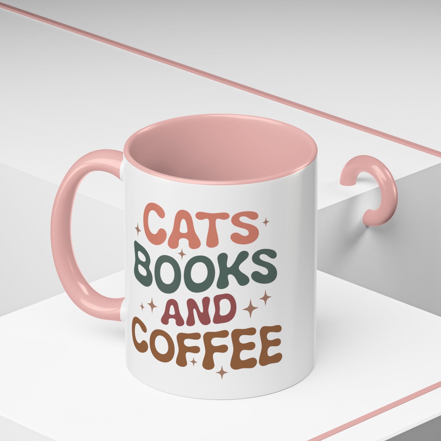 Cats, Books, and Coffee - Accent Mug – The Purrfect Combo!