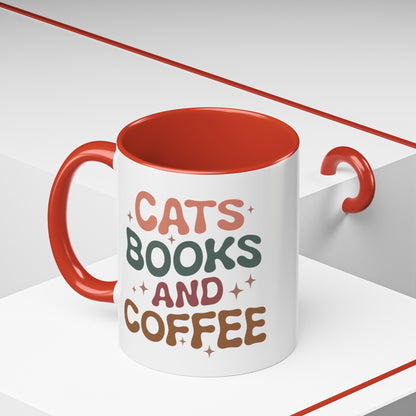 Cats, Books, and Coffee - Accent Mug – The Purrfect Combo!