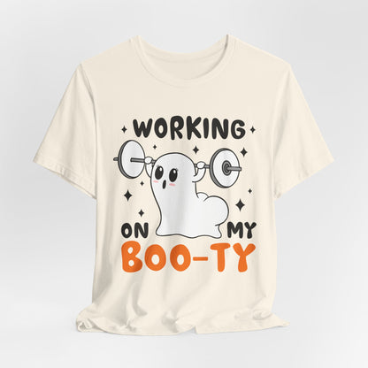 Working Out On My Booty Halloween T-Shirt - Spooktacular Fitness Fun!