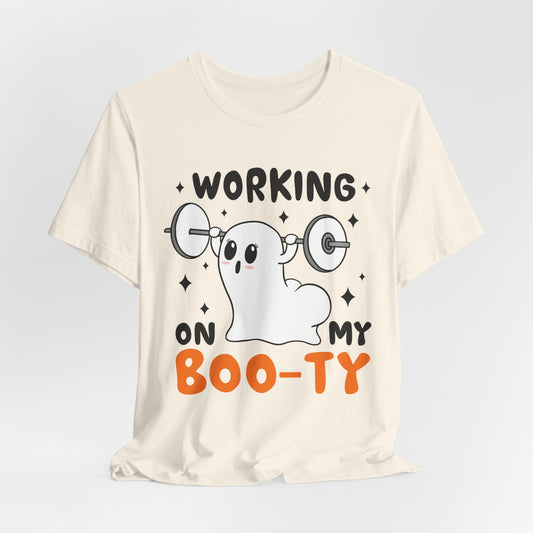 Working Out On My Booty Halloween T-Shirt - Spooktacular Fitness Fun!