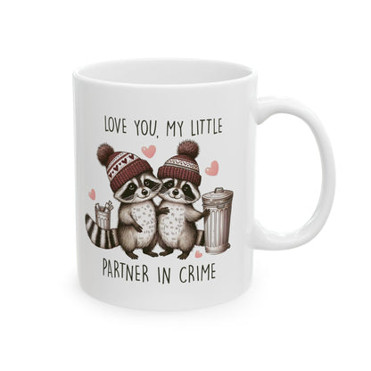 Partner in Crime Raccoon Valentine’s Mug – Adorable Gift for Your Loved One!