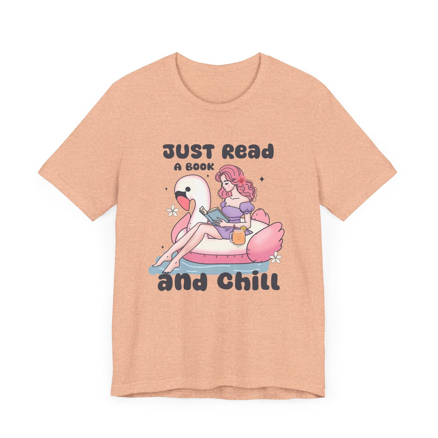 Just Read and Chill T-Shirt – Retro Kawaii Flamingo Design for Book Lovers