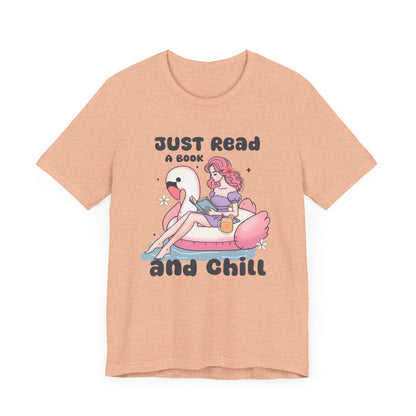 Just Read and Chill T-Shirt – Retro Kawaii Flamingo Design for Book Lovers