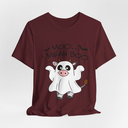 Moo, I Mean Boo! Spooky Cow Halloween T-Shirt