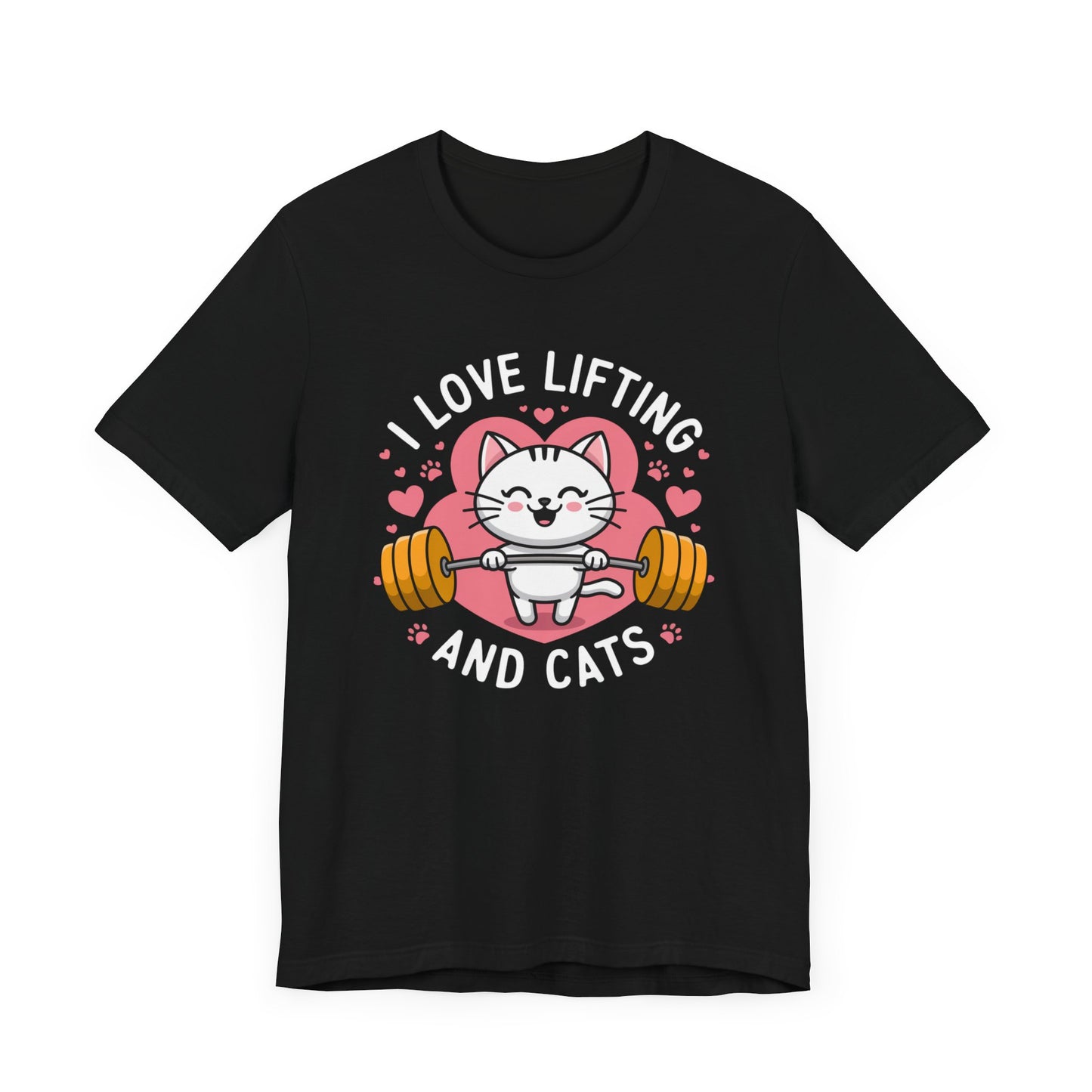 I Love Lifting and Cats T-Shirt – Perfect Gym Wear for Fitness Buffs and Cat Lovers