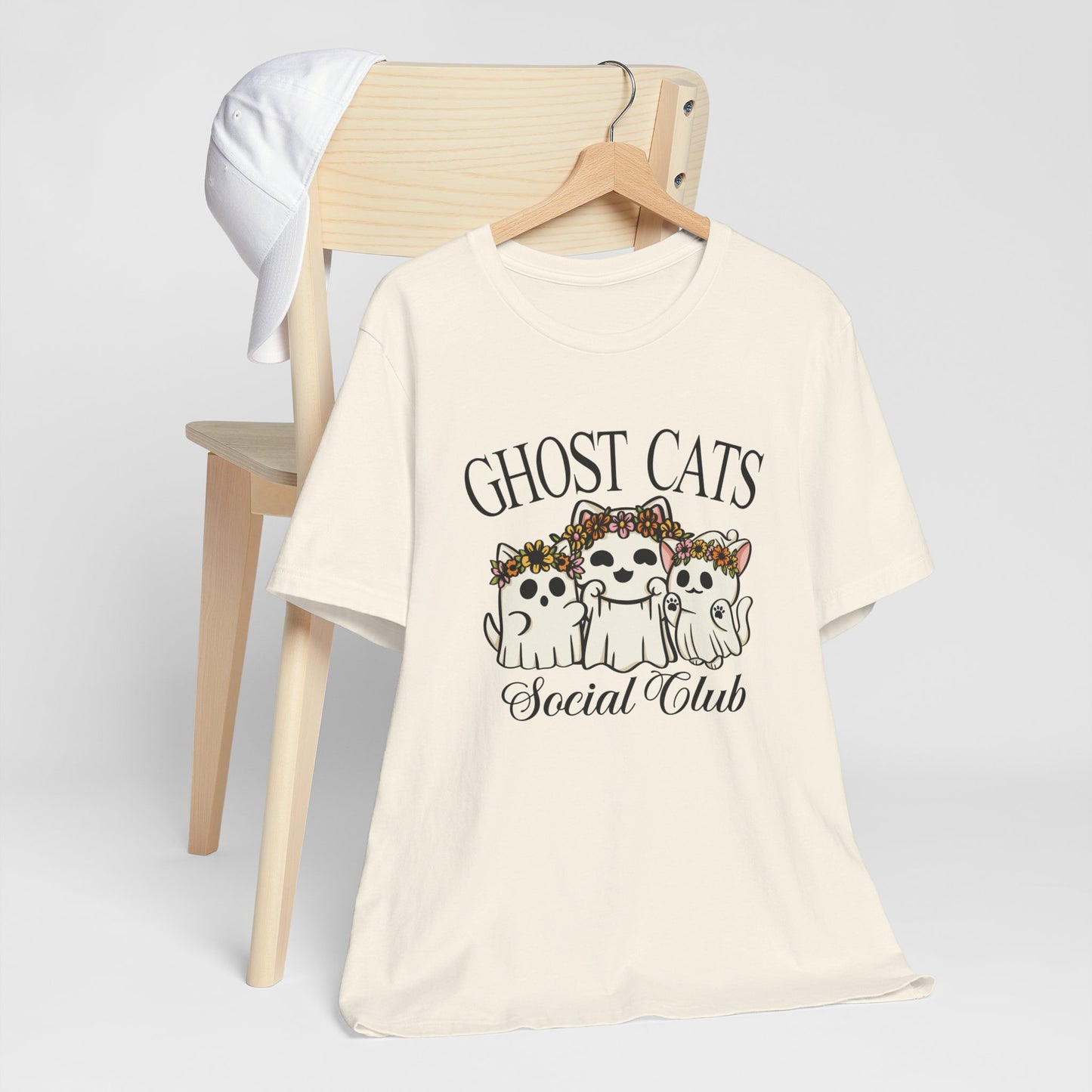 Join the Fun with the "Ghost Cats Social Club" Halloween T-Shirt