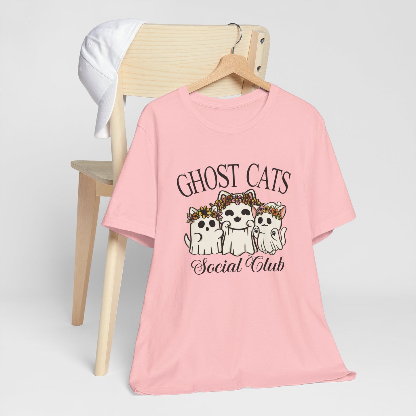 Join the Fun with the "Ghost Cats Social Club" Halloween T-Shirt