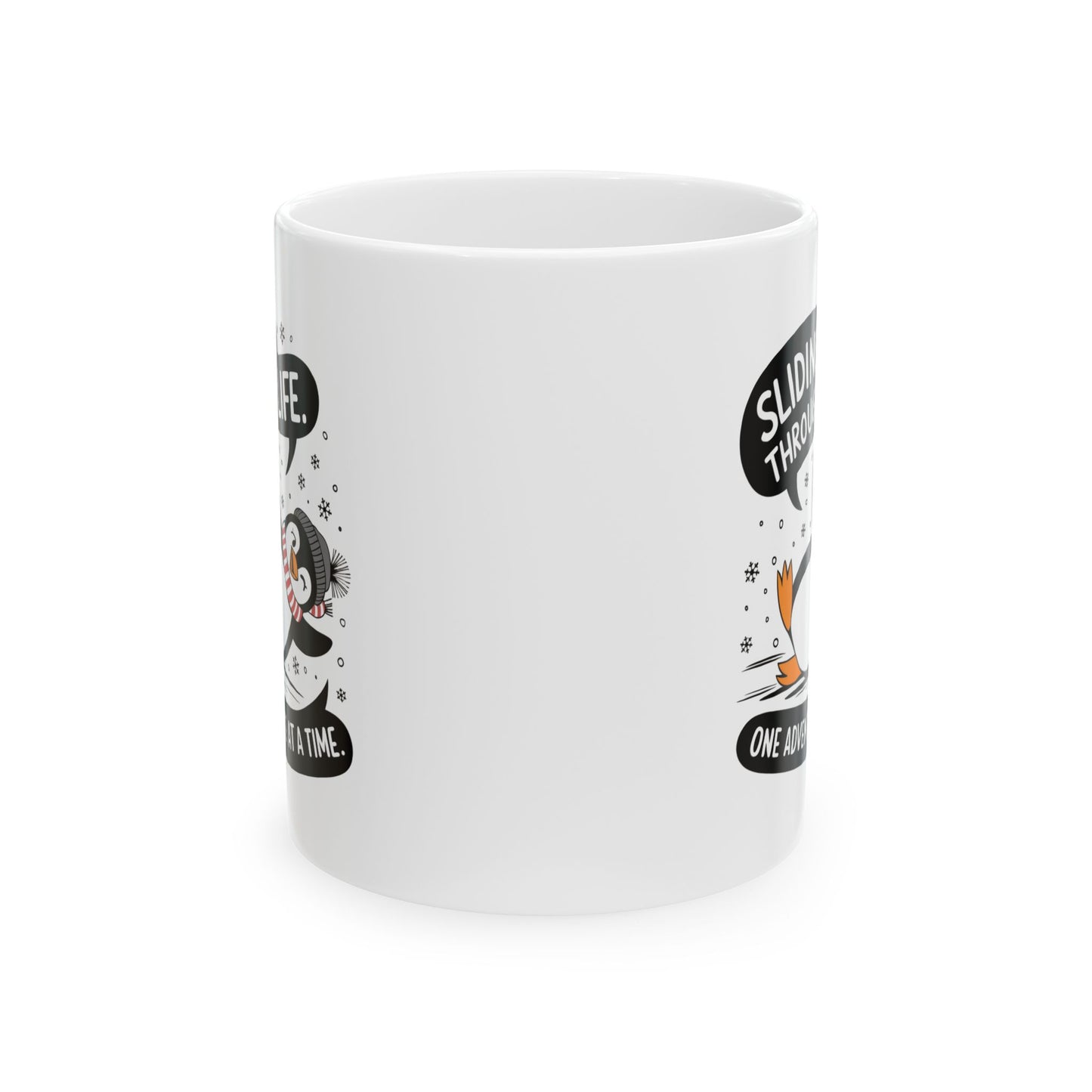 Sliding Through Life Penguin Mug – Fun and Cozy Winter Drinkware