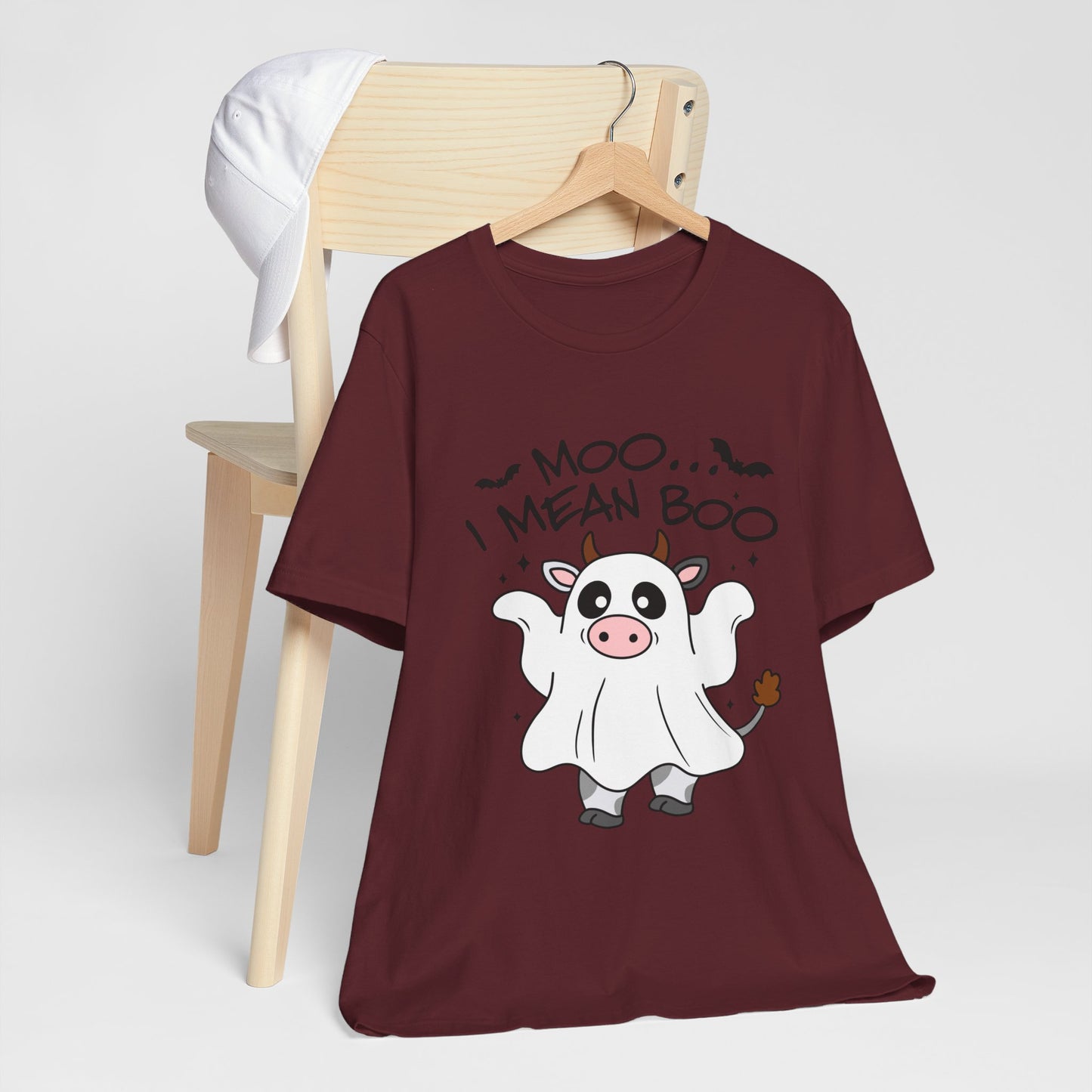 Moo, I Mean Boo! Spooky Cow Halloween T-Shirt