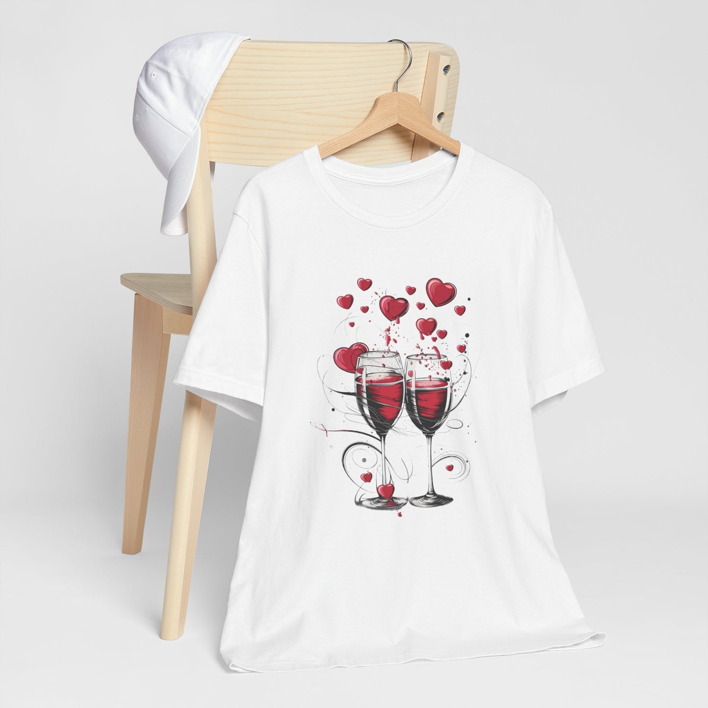 Romantic Wine Glass Valentine's T-Shirt – Celebrate Love in Style