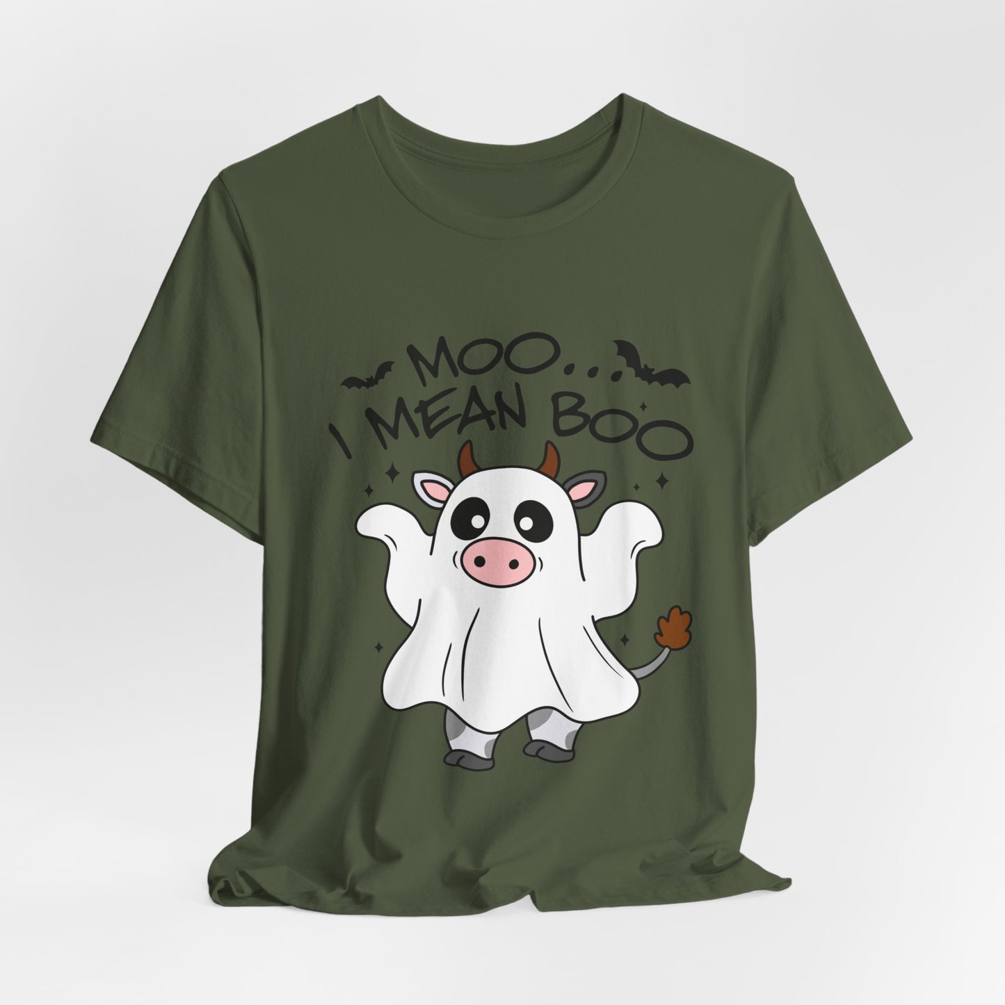 Moo, I Mean Boo! Spooky Cow Halloween T-Shirt