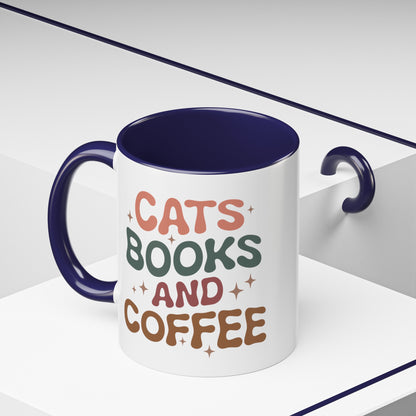 Cats, Books, and Coffee - Accent Mug – The Purrfect Combo!