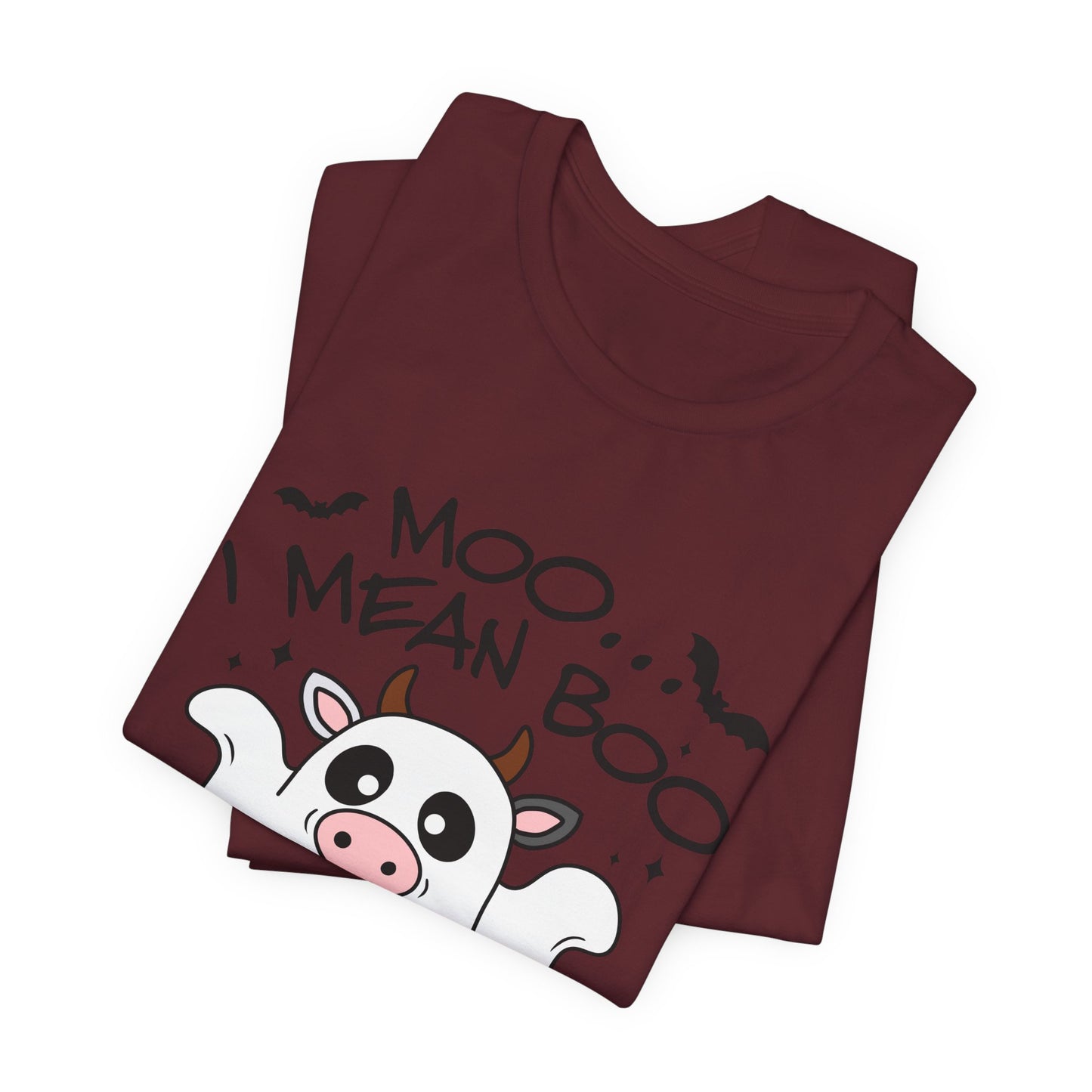 Moo, I Mean Boo! Spooky Cow Halloween T-Shirt