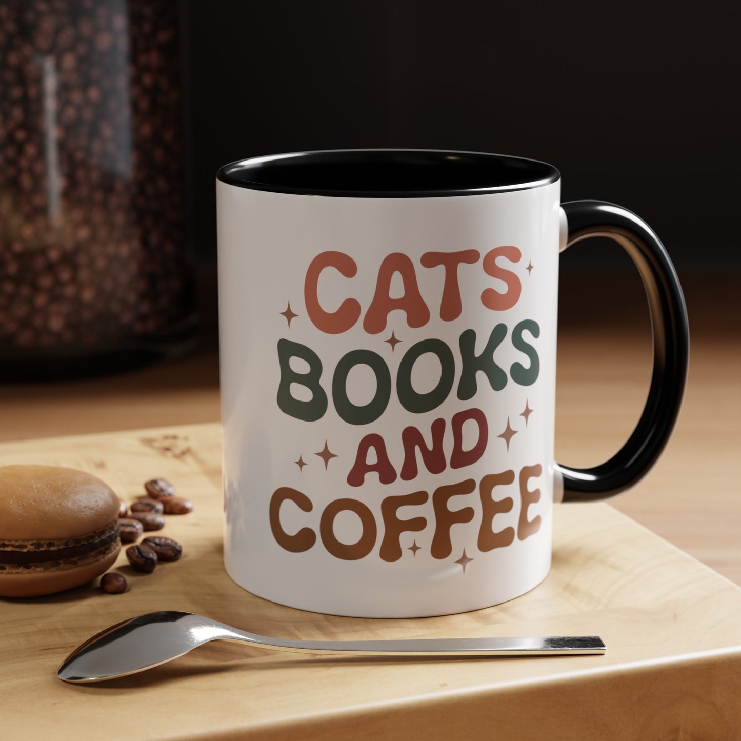 Cats, Books, and Coffee - Accent Mug – The Purrfect Combo!