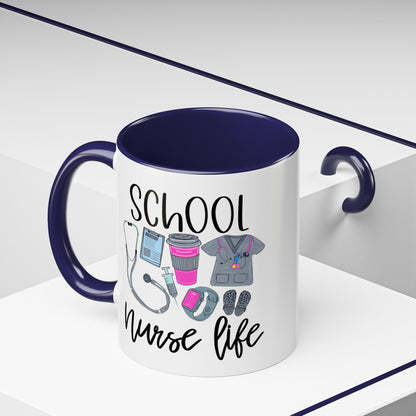 Custom, School Nurse Life Accent Coffee Mug