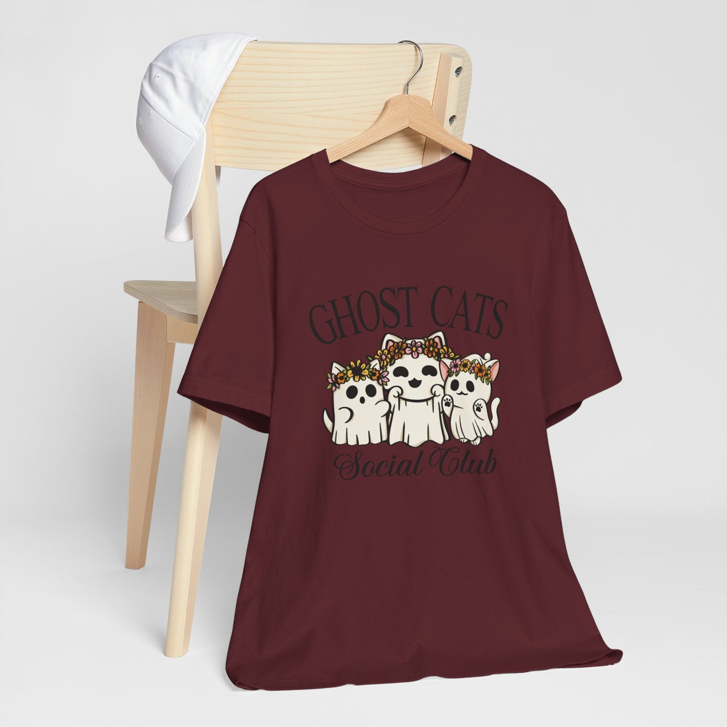 Join the Fun with the "Ghost Cats Social Club" Halloween T-Shirt