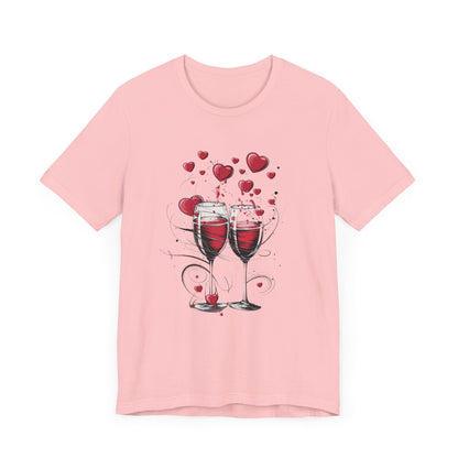 Romantic Wine Glass Valentine's T-Shirt – Celebrate Love in Style