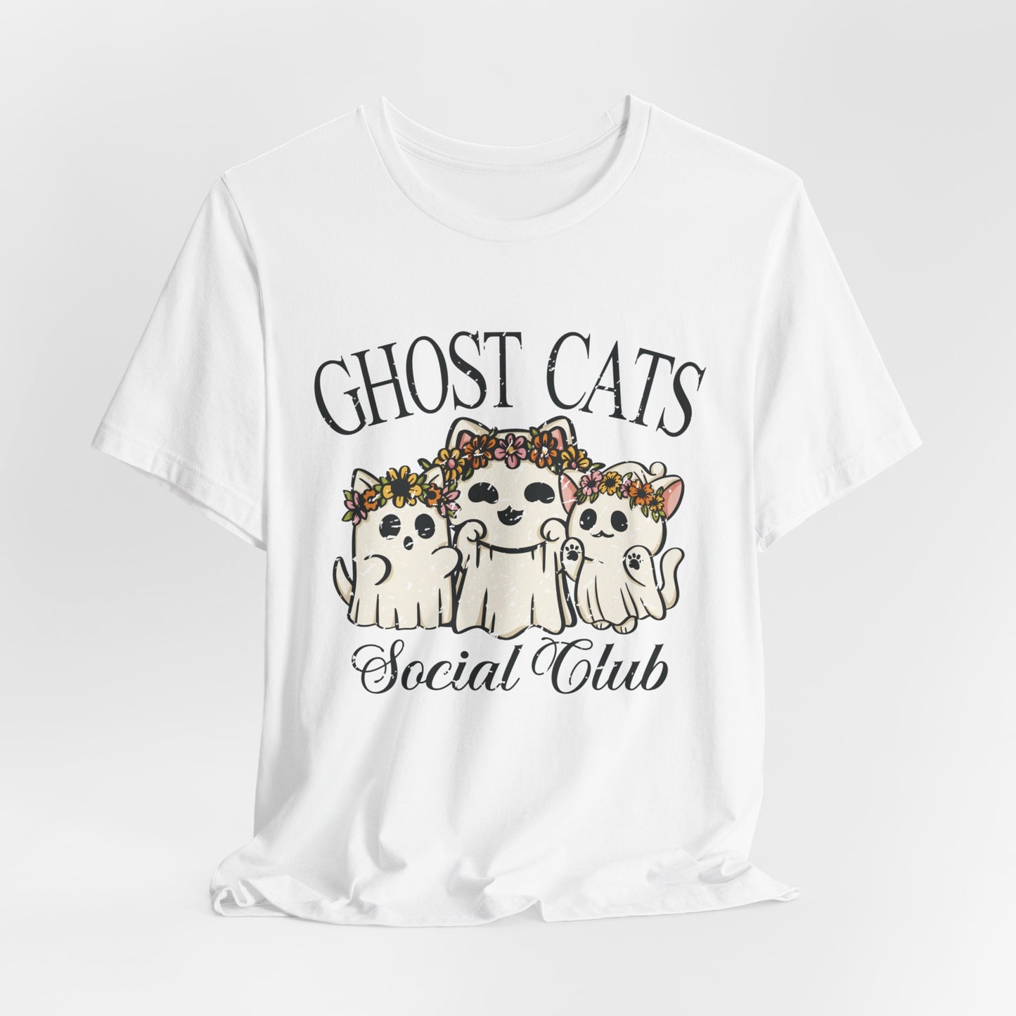 Ghost Cats Social Club T-Shirt – Unique & Whimsical Cat-Themed Apparel