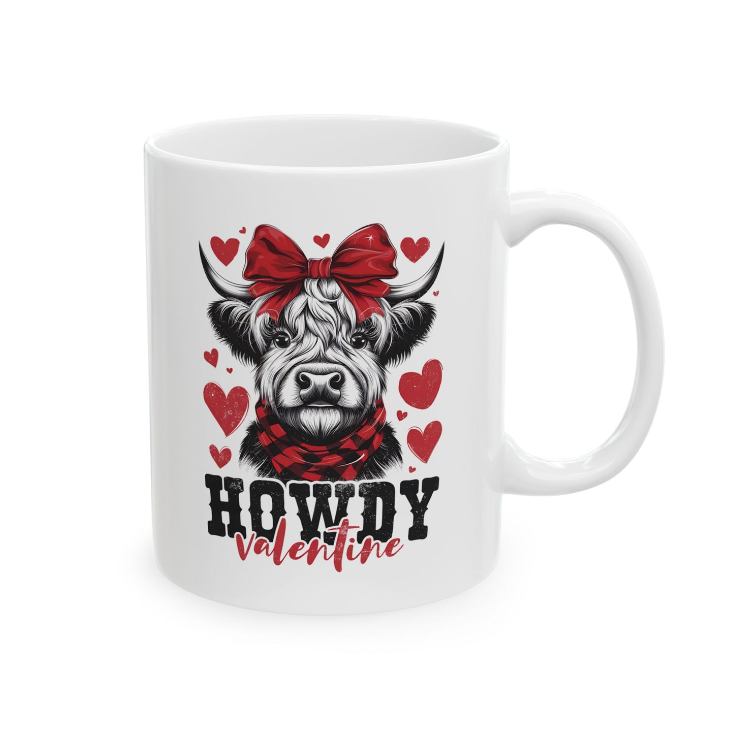 Howdy Valentine Highland Cow Mug – Cute and Rustic Valentine's Gift