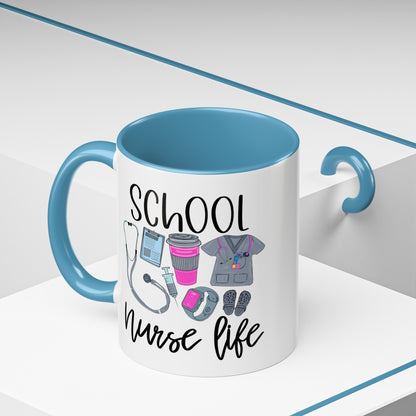 Custom, School Nurse Life Accent Coffee Mug