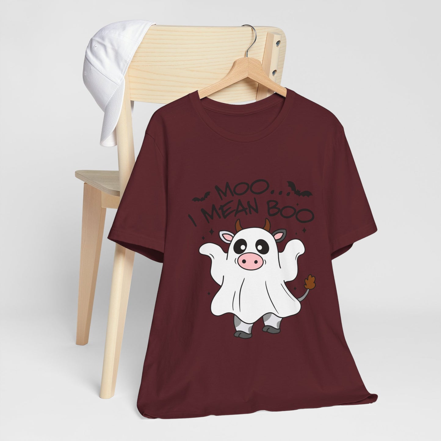 Moo, I Mean Boo! Spooky Cow Halloween T-Shirt