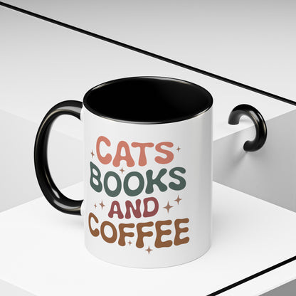 Cats, Books, and Coffee - Accent Mug – The Purrfect Combo!