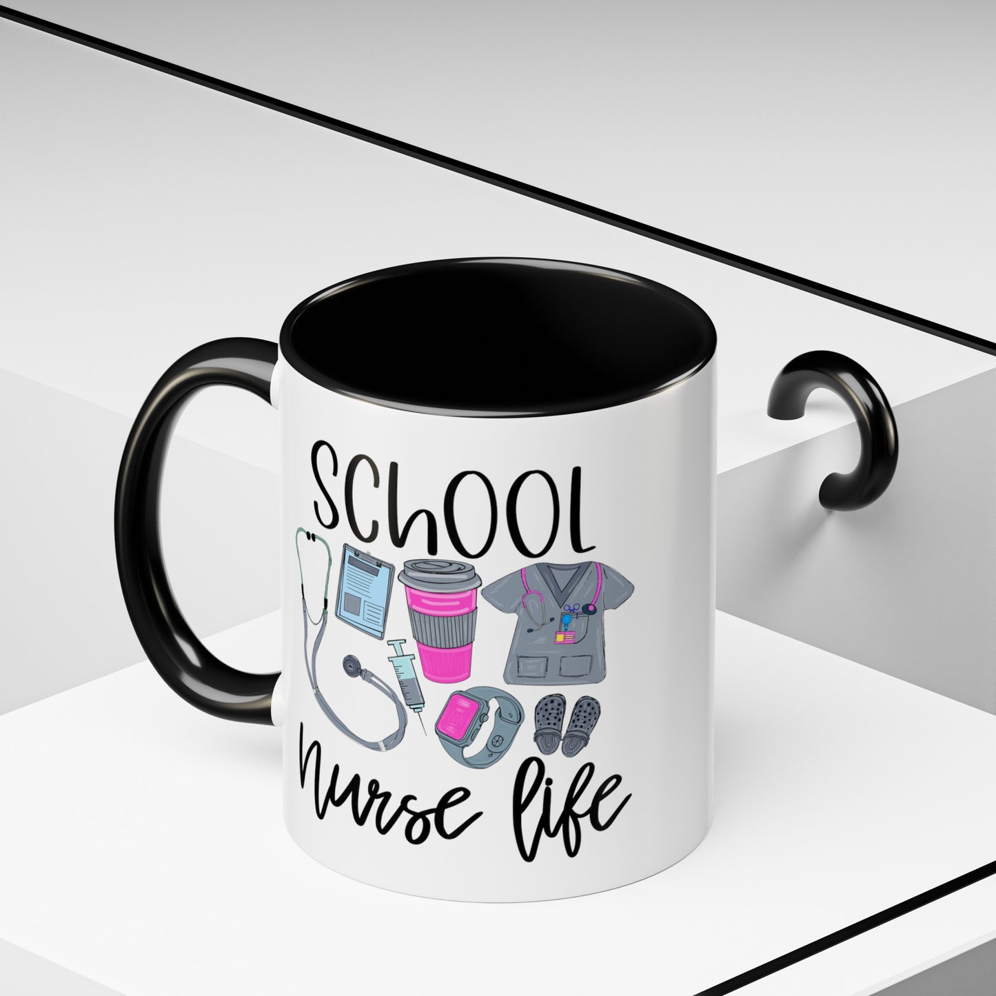 Custom, School Nurse Life Accent Coffee Mug