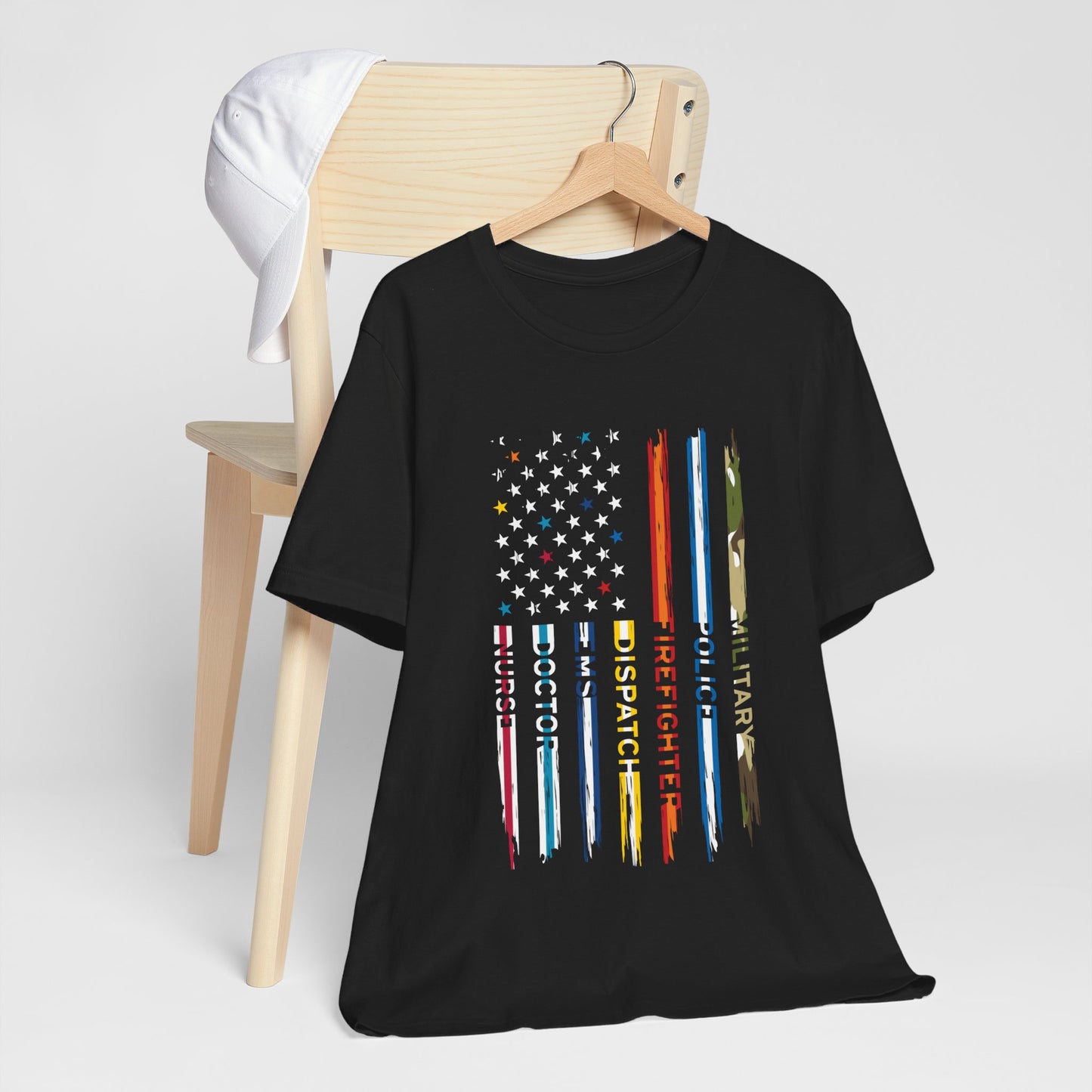 Heroes United T-Shirt – Honoring Military, Police, Firefighters, EMS, Doctors & Nurses