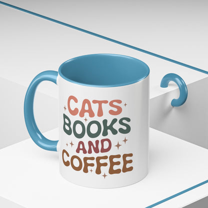 Cats, Books, and Coffee - Accent Mug – The Purrfect Combo!