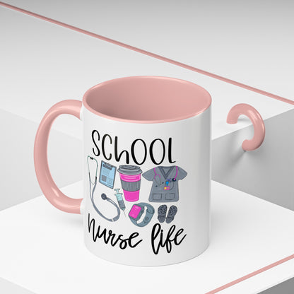 Custom, School Nurse Life Accent Coffee Mug