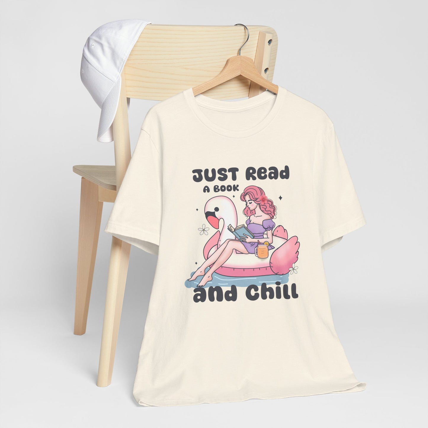 Just Read and Chill T-Shirt – Retro Kawaii Flamingo Design for Book Lovers