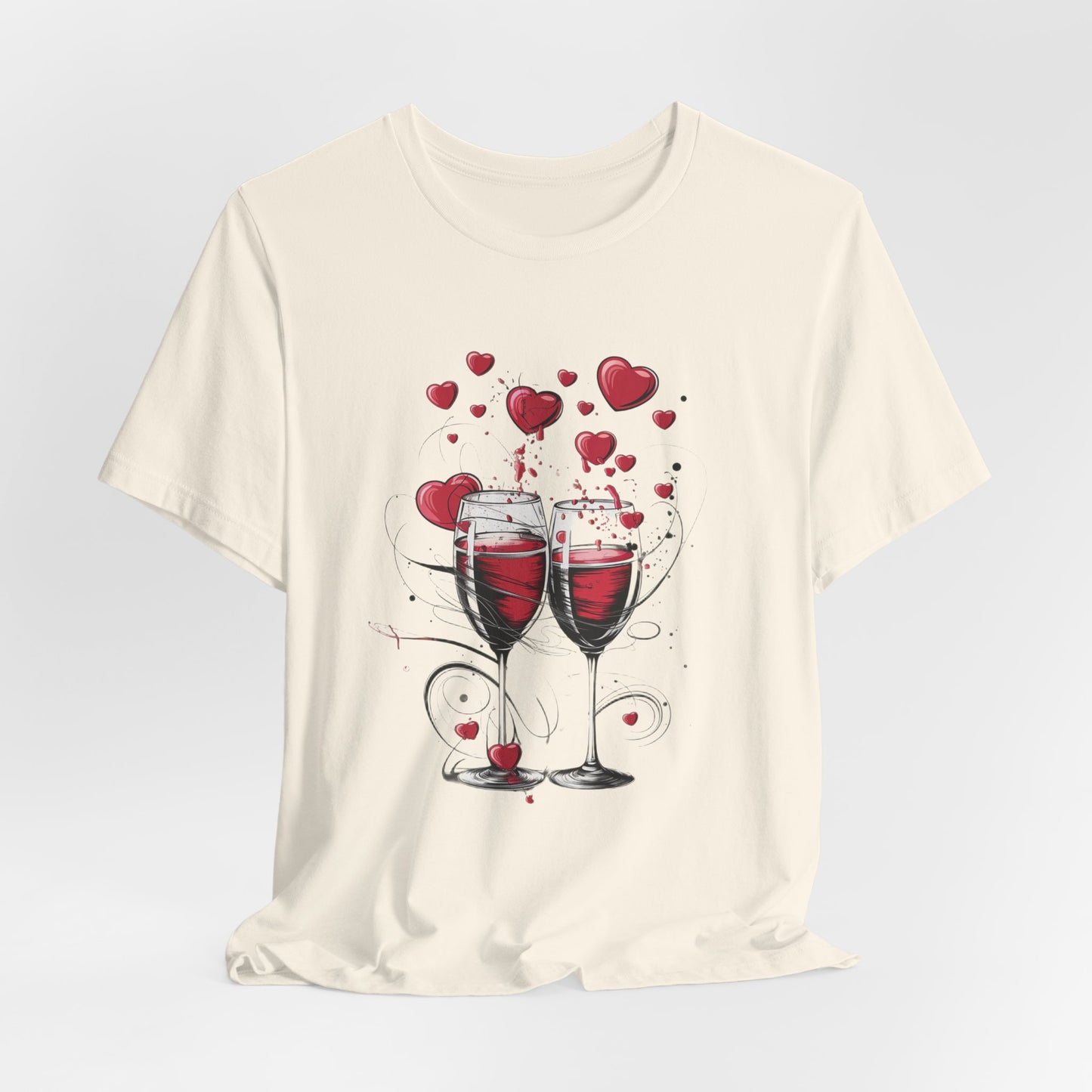 Romantic Wine Glass Valentine's T-Shirt – Celebrate Love in Style