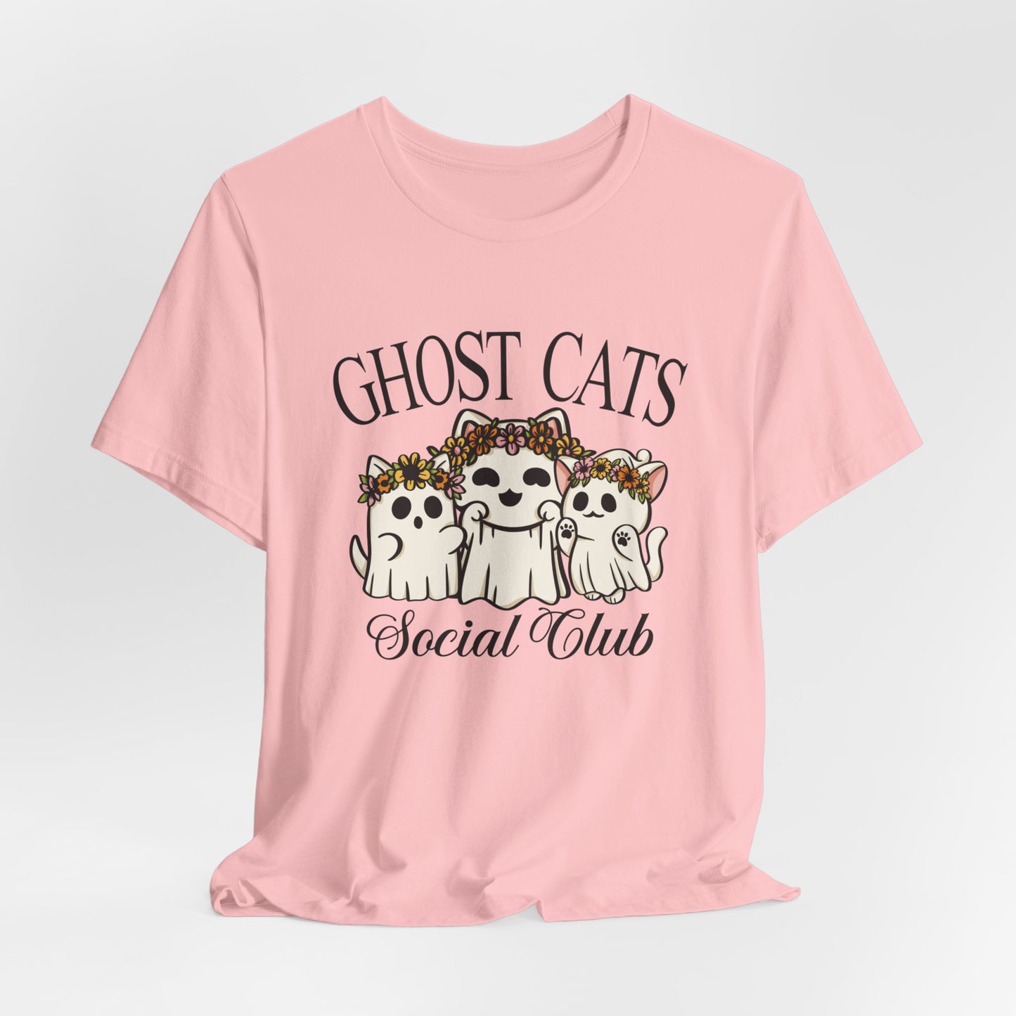 Join the Fun with the "Ghost Cats Social Club" Halloween T-Shirt