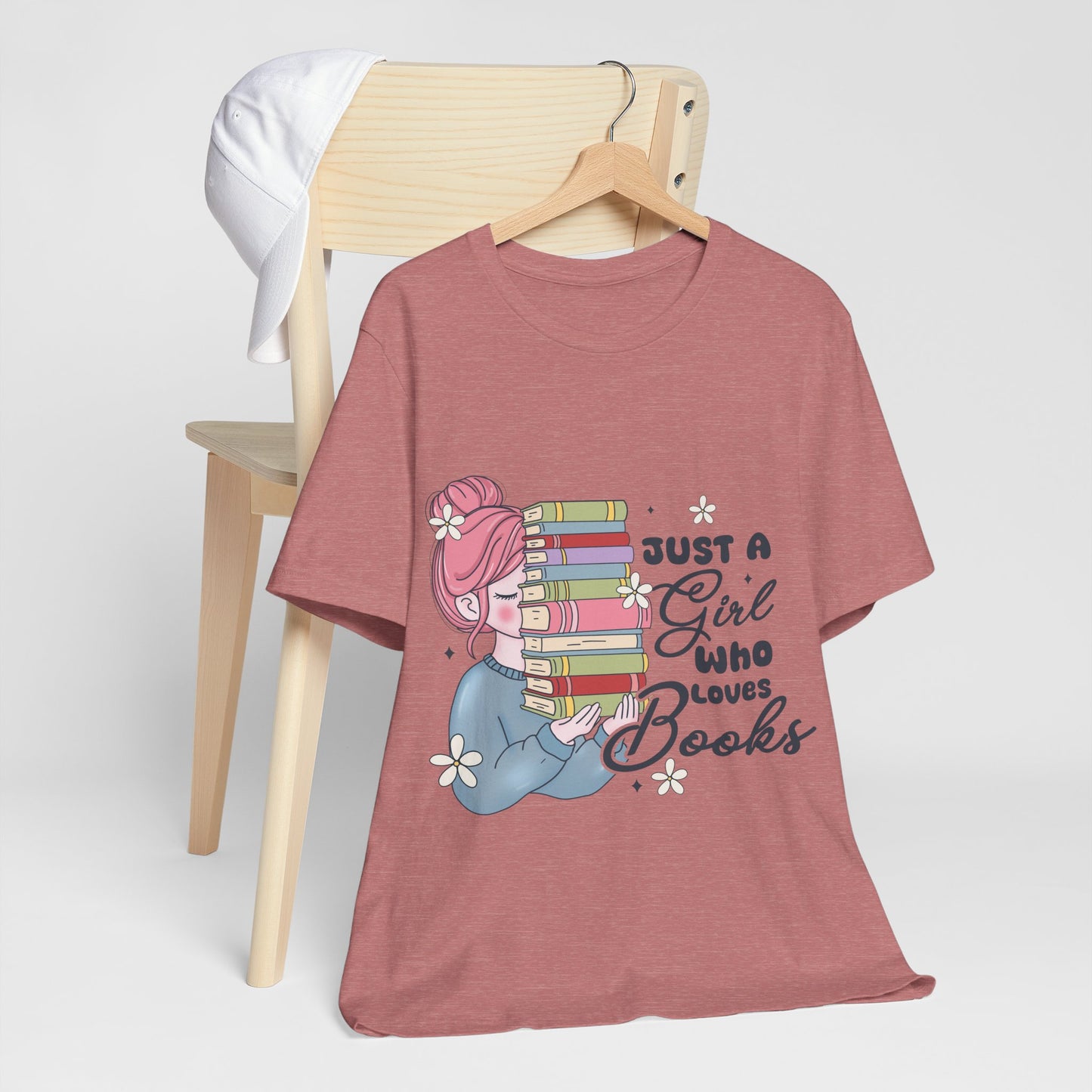 Just A Girl Who Loves Books T-Shirt - Cute Bookworm Reading Tee