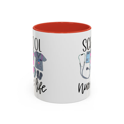 Custom, School Nurse Life Accent Coffee Mug