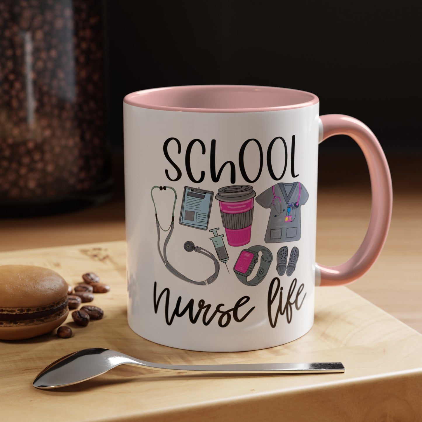 Custom, School Nurse Life Accent Coffee Mug