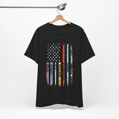 Heroes United T-Shirt – Honoring Military, Police, Firefighters, EMS, Doctors & Nurses