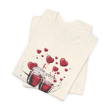 Romantic Wine Glass Valentine's T-Shirt – Celebrate Love in Style