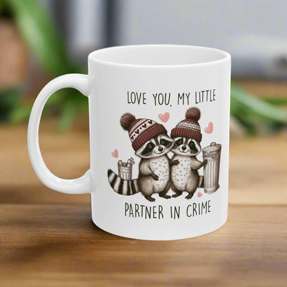 Partner in Crime Raccoon Valentine’s Mug – Adorable Gift for Your Loved One!