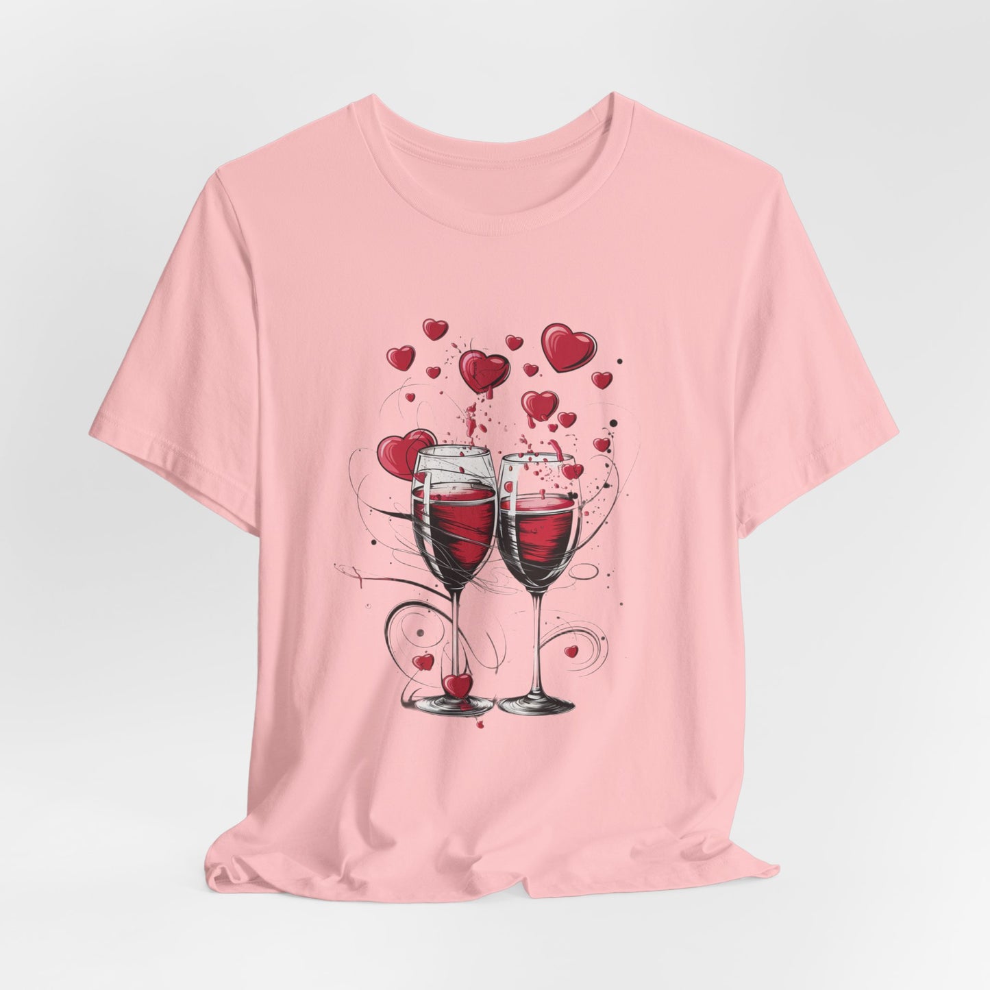 Romantic Wine Glass Valentine's T-Shirt – Celebrate Love in Style